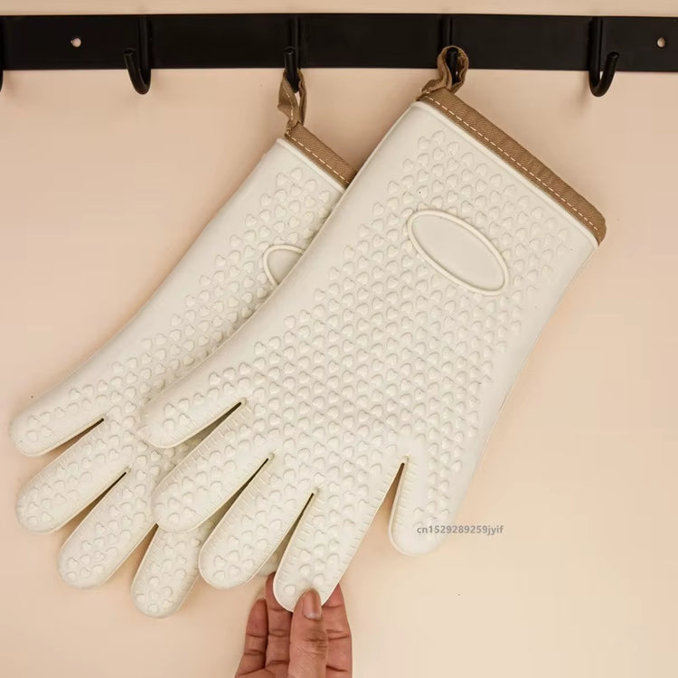 1PC Anti-Scald Thickened Silicone Gloves Heat Resistant Microwave Oven Baking Gloves BBQ Gloves Anti-Slip Heat Insulation Mitts