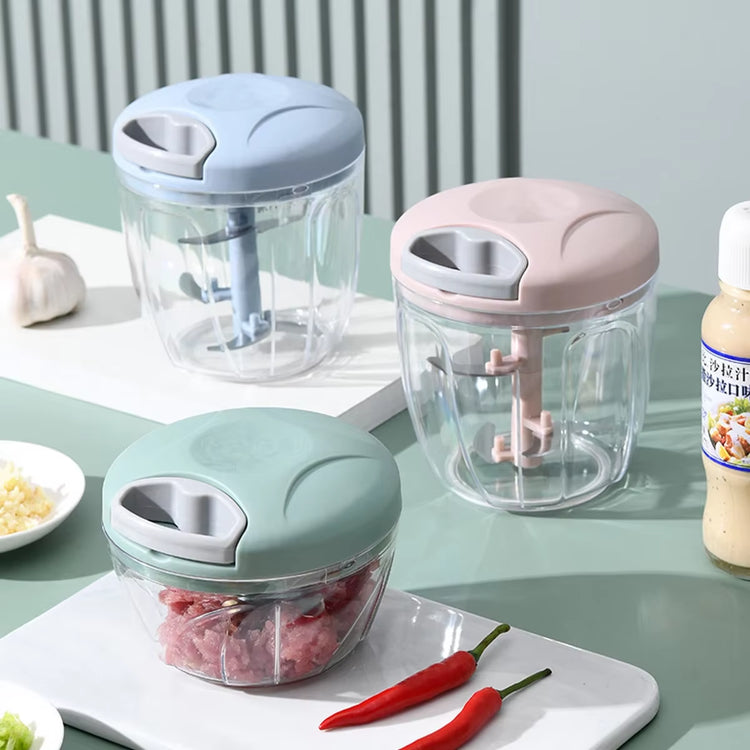 500/900ML Manual Meat Mincer Garlic Chopper Rotate Garlic Press Crusher Vegetable Onion Cutter Kitchen Cooking Accessories