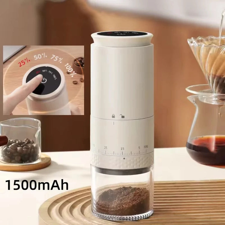 New Portable USB Electric Coffee Bean Grinder 38 Gears External Adjustable 1500Mah Rechargeable Household Mini Coffee Machine