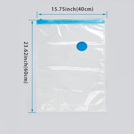 6 Pack Vacuum Storage Bags with Hand Pump Space Saver Vacuum Seal Storage Bags for Clothing Bedding Travel Lugggage Organizer