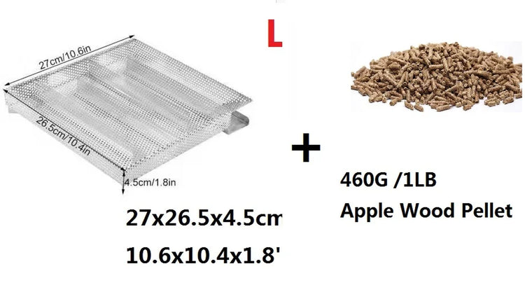 Stainless Steel Pellet Smoke Generator Cooking Tool for BBQ Grill Hot or Cold Smoking Box Grill Meat Fish Cheese Barbecue Tool