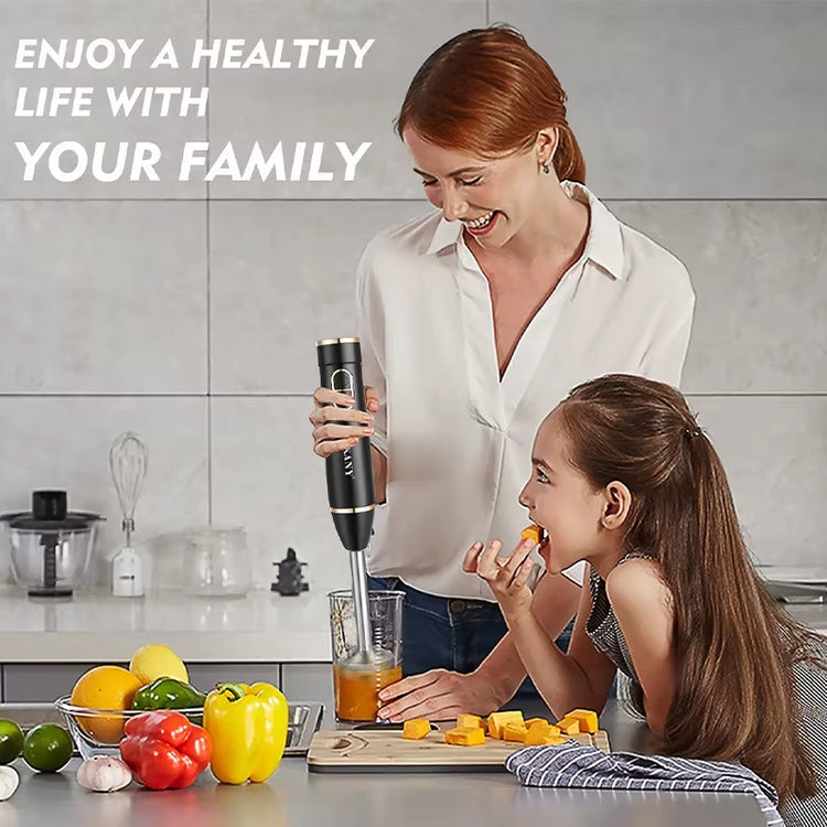 Immersion Blender Handheld,300W Multi-Purpose Hand Blender, 2 Speed Stick Blender,Black/White