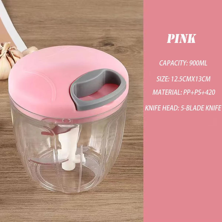 500/900ML Manual Meat Mincer Garlic Chopper Rotate Garlic Press Crusher Vegetable Onion Cutter Kitchen Cooking Accessories