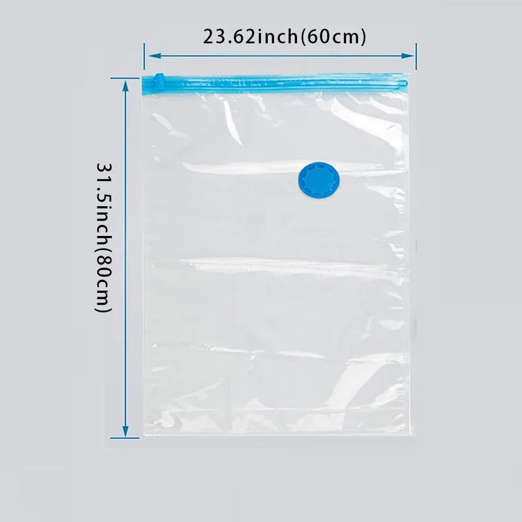 6 Pack Vacuum Storage Bags with Hand Pump Space Saver Vacuum Seal Storage Bags for Clothing Bedding Travel Lugggage Organizer