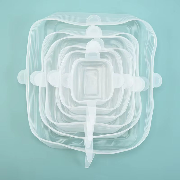 6/12/24PCS Food Silicone Cover Fresh-Keeping Stretch Lid Reusable Airtight Cap Wrap Kitchen Accessories Refrigerator Storage