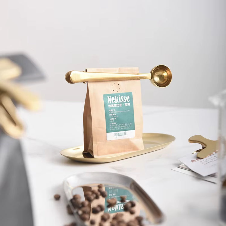 Coffee Spoon Measuring Beans Coffee Powder Sealing Clip Measuring Utensils Bean Measuring