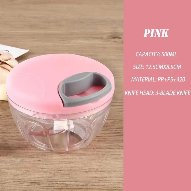 500/900ML Manual Meat Mincer Garlic Chopper Rotate Garlic Press Crusher Vegetable Onion Cutter Kitchen Cooking Accessories