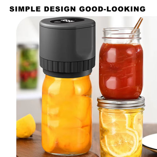 A67Z Mason Jar Vacuum 2 in 1 Design Electric Mason Jar Vacuum Sealing Kit, Fully Automatic Suction Stop Food Storage