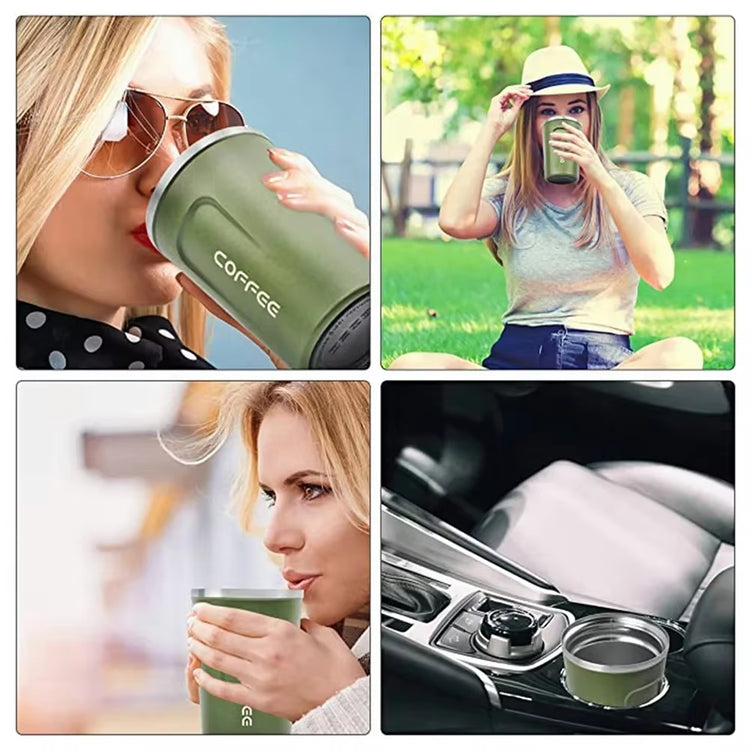 510Ml Insulated Coffee Cup Stainless Steel Coffee Cup Temperature Display Vacuum Flask Insulated Roller Thermos Cup Water Bottle