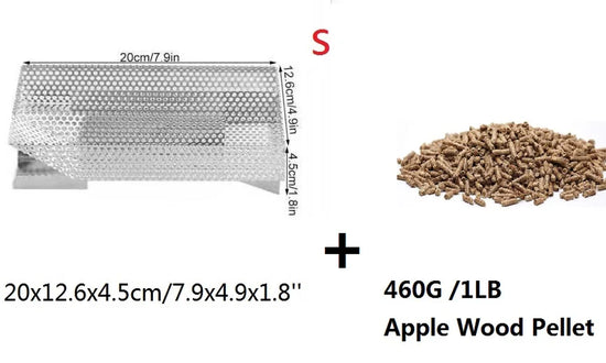 Stainless Steel Pellet Smoke Generator Cooking Tool for BBQ Grill Hot or Cold Smoking Box Grill Meat Fish Cheese Barbecue Tool