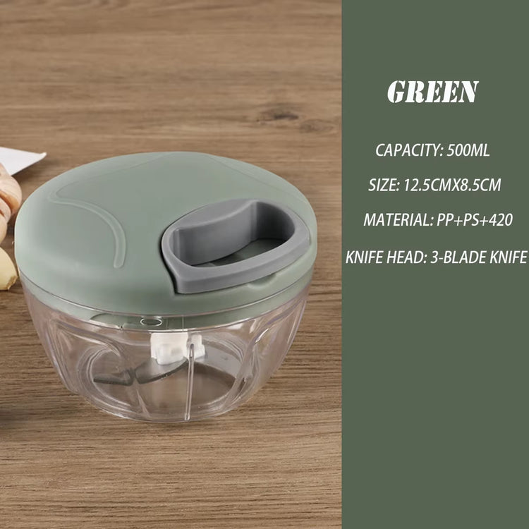 500/900ML Manual Meat Mincer Garlic Chopper Rotate Garlic Press Crusher Vegetable Onion Cutter Kitchen Cooking Accessories