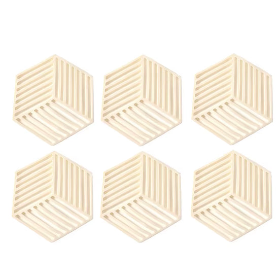 1/3/6PCS Rubber Tableware Insulation Mat Coaster Cup Hexagon Mats Pad Heat-Insulated Bowl Placemat Home Decor Eco-Friendly