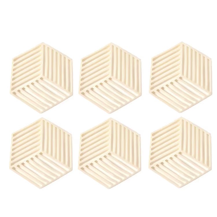 1/3/6PCS Rubber Tableware Insulation Mat Coaster Cup Hexagon Mats Pad Heat-Insulated Bowl Placemat Home Decor Eco-Friendly