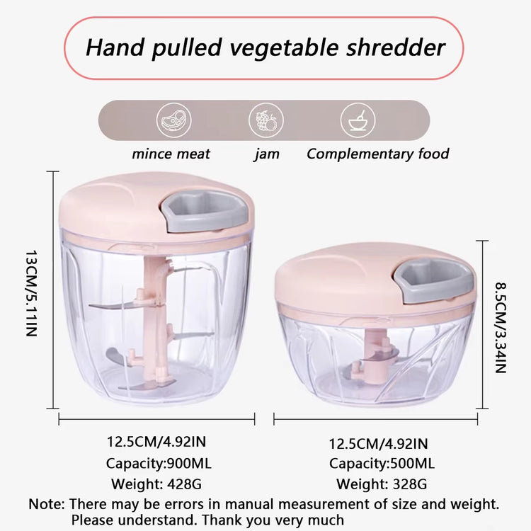 500/900ML Manual Meat Mincer Garlic Chopper Rotate Garlic Press Crusher Vegetable Onion Cutter Kitchen Cooking Accessories