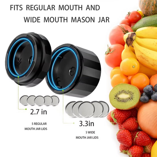 A67Z Mason Jar Vacuum 2 in 1 Design Electric Mason Jar Vacuum Sealing Kit, Fully Automatic Suction Stop Food Storage