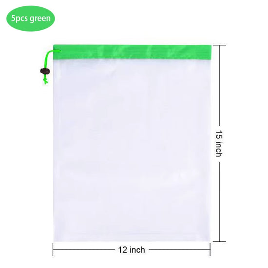 3 Sizes Reusable Mesh Produce Bag Washable Eco-Friendly Bags for Grocery Shopping Storage Fruit Vegetable Toys Sundries Bag
