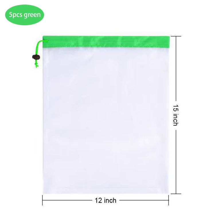 3 Sizes Reusable Mesh Produce Bag Washable Eco-Friendly Bags for Grocery Shopping Storage Fruit Vegetable Toys Sundries Bag
