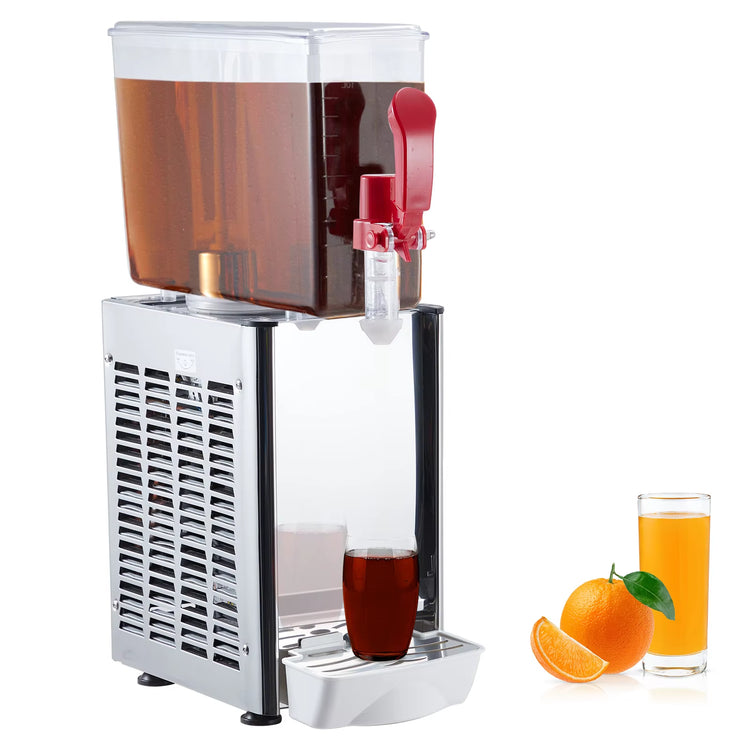 Commercial Beverage Dispenser, 1 Tank 10L(18L) , Commercial Juice Dispenser 180W Ice Tea Drink Dispenser, 41°F-54°F Cooling