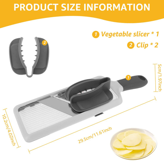 Handheld Mandoline Slicer with 2 Pcs Food Holder Adjustable Mandoline Food Slicer Comfort Grip Mandoline Slicer Kitchen Tool