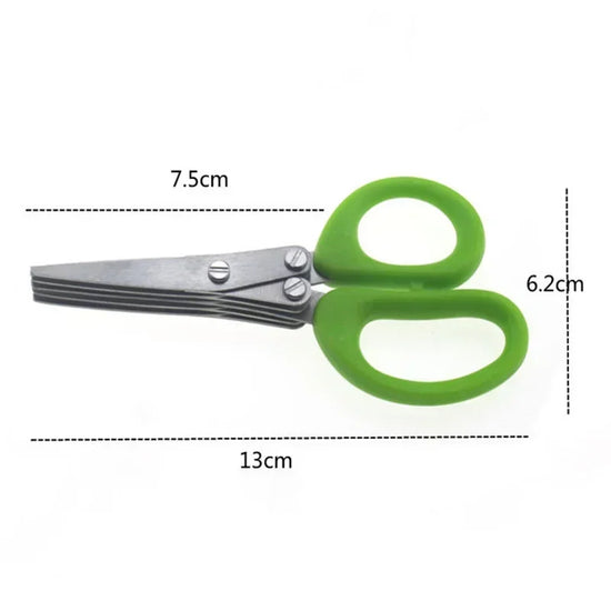 Multi-Layer Kitchen Scissors - Stainless Steel Vegetable Cutter Herbs, Scallions, Laver, and Spices with Efficient Cooking Tool