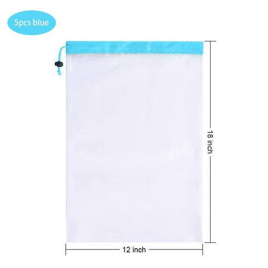 3 Sizes Reusable Mesh Produce Bag Washable Eco-Friendly Bags for Grocery Shopping Storage Fruit Vegetable Toys Sundries Bag
