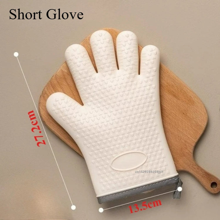 1PC Anti-Scald Thickened Silicone Gloves Heat Resistant Microwave Oven Baking Gloves BBQ Gloves Anti-Slip Heat Insulation Mitts