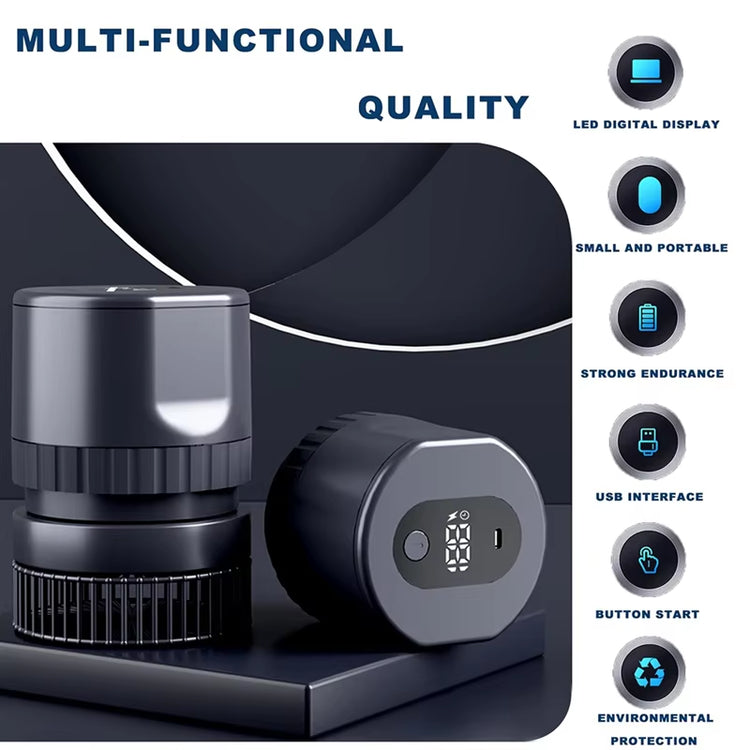 A67Z Mason Jar Vacuum 2 in 1 Design Electric Mason Jar Vacuum Sealing Kit, Fully Automatic Suction Stop Food Storage