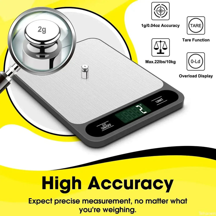Digital Kitchen Scale 10Kg/1G Weight Scale Usb Food Coffee Scales Smart Electronic Waterproof Digital Scale for Baking and Cook