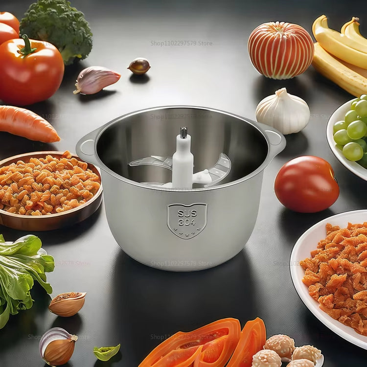 5L Electric Meat Grinder Stainless Steel Food Processor Chopper Kitchen Utensils Vegetable and Fruit Chopper Kitchens Utensil
