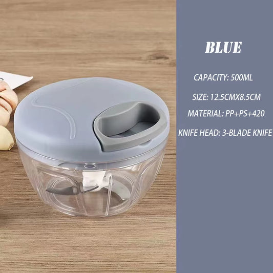 500/900ML Manual Meat Mincer Garlic Chopper Rotate Garlic Press Crusher Vegetable Onion Cutter Kitchen Cooking Accessories