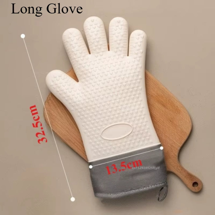 1PC Anti-Scald Thickened Silicone Gloves Heat Resistant Microwave Oven Baking Gloves BBQ Gloves Anti-Slip Heat Insulation Mitts