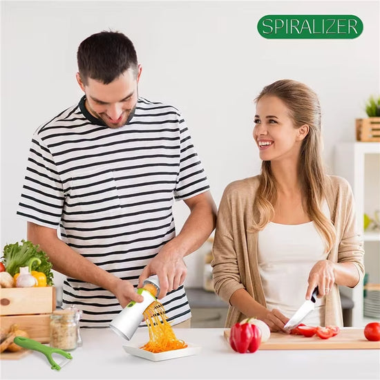 3 in 1 Vegetable Spiralizer Portable Stainless Steel Slicer Veggie Pasta and Spaghetti Maker for Low Carb Gluten Free Meals