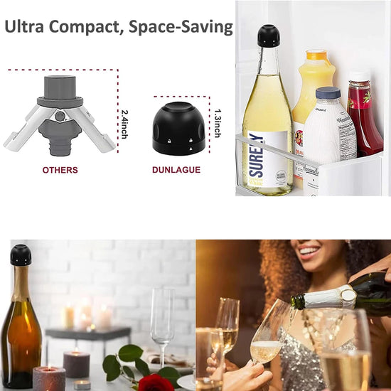Champagne Wine Bottle Stopper with Silicone Wine Toppers Stopper Reusable Wine Saver Cork Superior Leak-Proof Keeps Wine Fresh