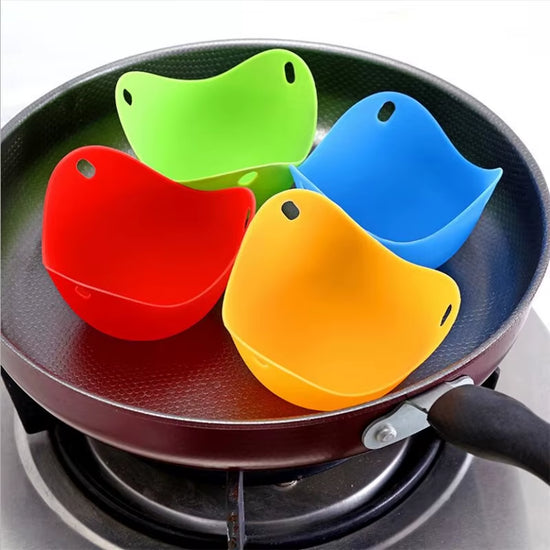 4Pcs Silicone Egg Poacher Mold Poaching Pods Egg Mold Bowl Rings Cooker Boiler Kitchen Cooking Accessories Pancake Maker Tools