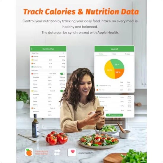 Smart Food Scales with Nutritional Calculator Smartphone App with 26 Nutrients Tracking Calorie Marco Digital Kitchen Weight Gr