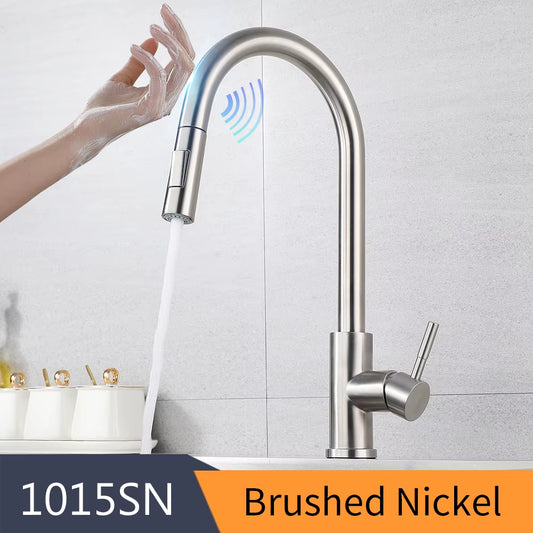 Smart Touch Kitchen Faucets Crane for Sensor Kitchen Water Tap Sink Mixer Rotate Touch Faucet Sensor Water Mixer KH-1015