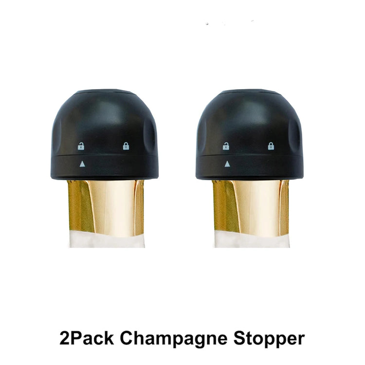 Champagne Wine Bottle Stopper with Silicone Wine Toppers Stopper Reusable Wine Saver Cork Superior Leak-Proof Keeps Wine Fresh