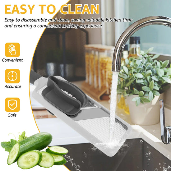 Handheld Mandoline Slicer with 2 Pcs Food Holder Adjustable Mandoline Food Slicer Comfort Grip Mandoline Slicer Kitchen Tool