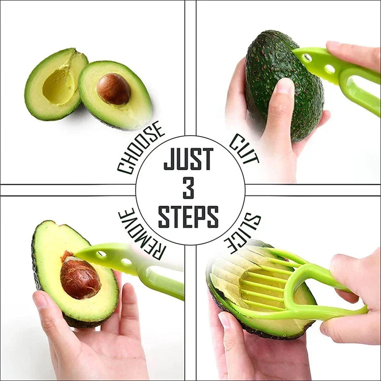 3 in 1 Avocado Slicer Shea Corer Plastic Knife Fruit Peeler Cutter Pulp Separator for Home Kitchen Gadgets Fruit Vegetable Tools