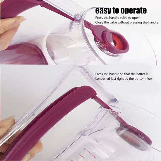 Batter Dispenser ABS 900Ml Batter Cream Separator Baking Tool for Pancake Cupcake Cake Waffle Cupcake Batter Dispenser