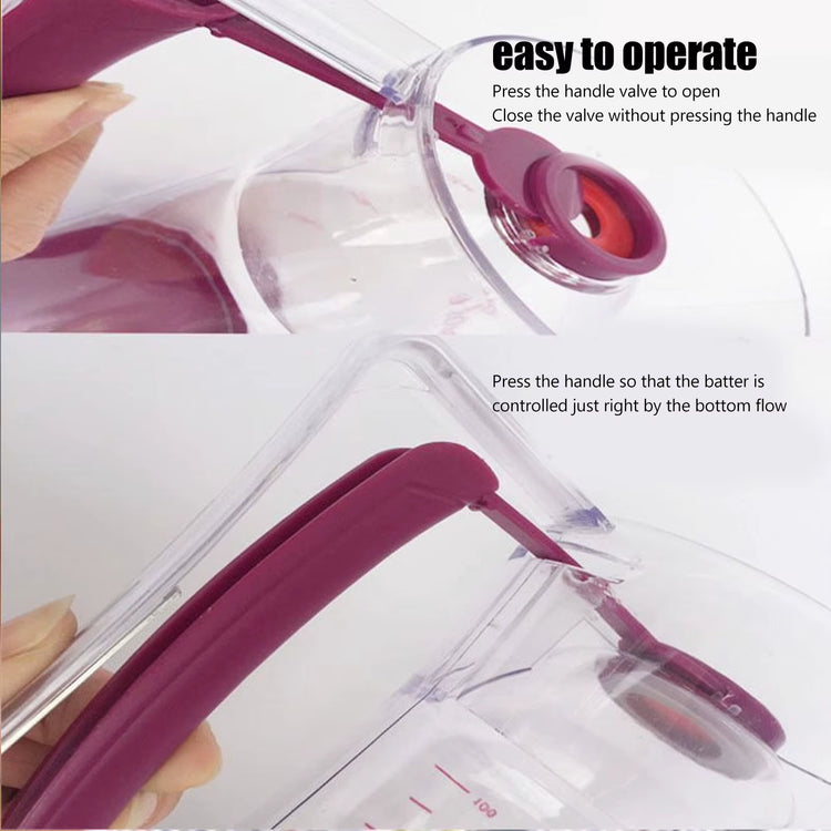 Batter Dispenser ABS 900Ml Batter Cream Separator Baking Tool for Pancake Cupcake Cake Waffle Cupcake Batter Dispenser