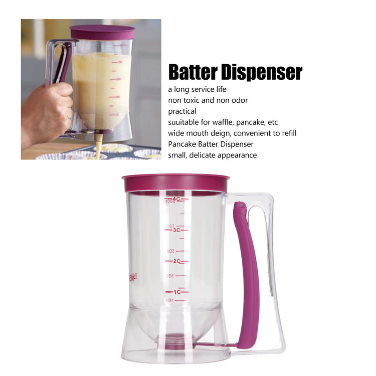 Batter Dispenser ABS 900Ml Batter Cream Separator Baking Tool for Pancake Cupcake Cake Waffle Cupcake Batter Dispenser