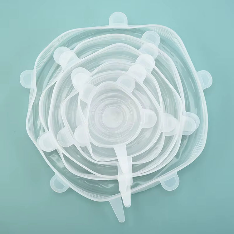 6/12/24PCS Food Silicone Cover Fresh-Keeping Stretch Lid Reusable Airtight Cap Wrap Kitchen Accessories Refrigerator Storage