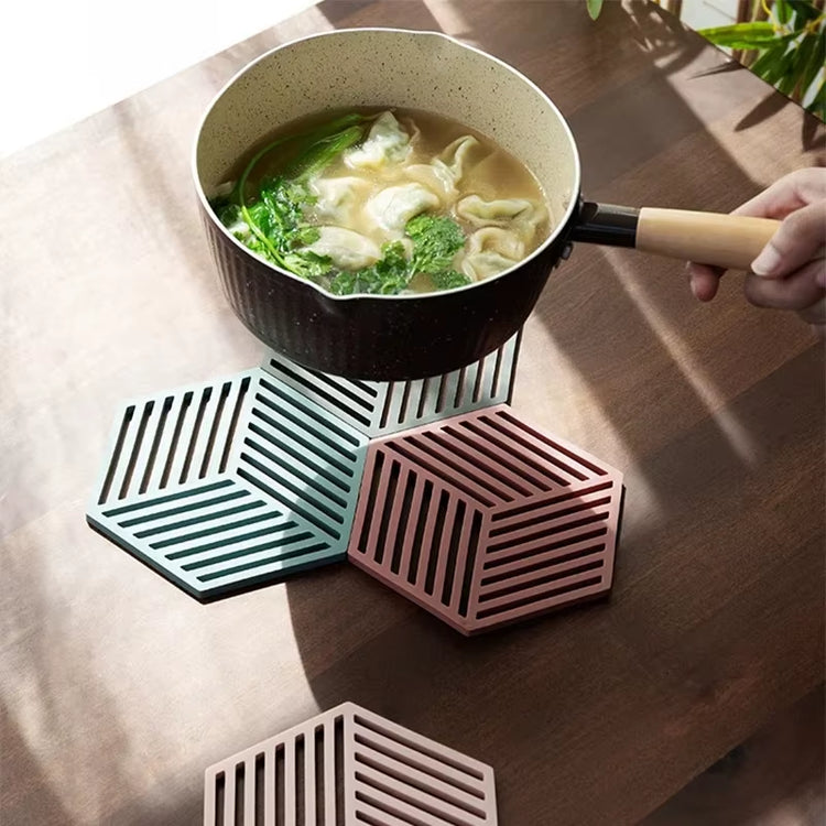 1/3/6PCS Rubber Tableware Insulation Mat Coaster Cup Hexagon Mats Pad Heat-Insulated Bowl Placemat Home Decor Eco-Friendly