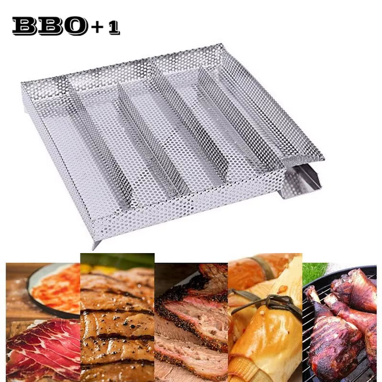 Stainless Steel Pellet Smoke Generator Cooking Tool for BBQ Grill Hot or Cold Smoking Box Grill Meat Fish Cheese Barbecue Tool
