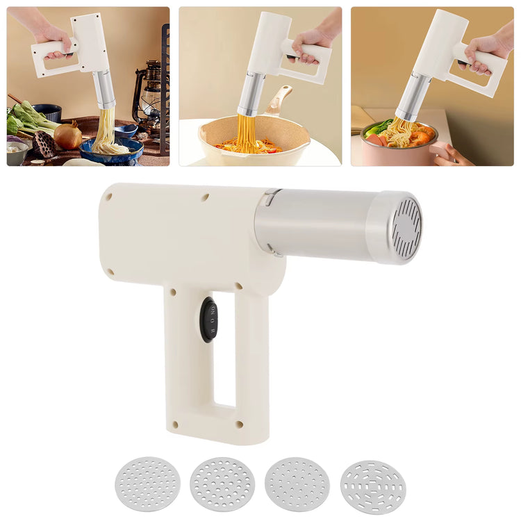 Electric Stainless Steel Pasta Maker,White/Green 5 Molds Kitchen Pasta Machine 22*20.5Cm for Home Kitchens