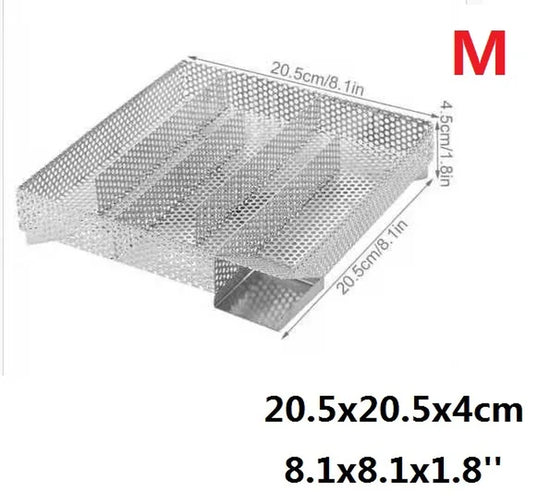 Stainless Steel Pellet Smoke Generator Cooking Tool for BBQ Grill Hot or Cold Smoking Box Grill Meat Fish Cheese Barbecue Tool