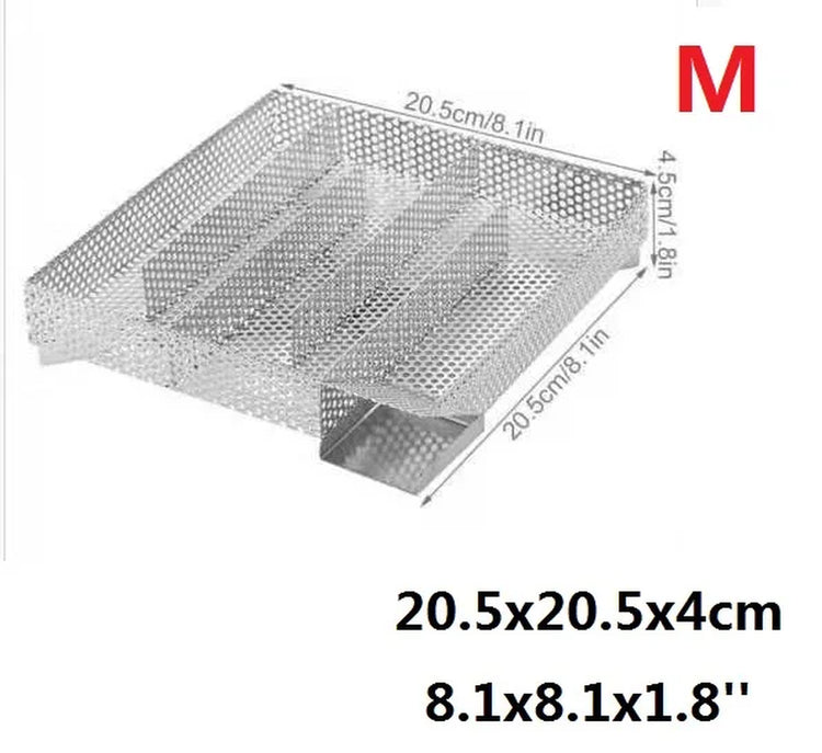 Stainless Steel Pellet Smoke Generator Cooking Tool for BBQ Grill Hot or Cold Smoking Box Grill Meat Fish Cheese Barbecue Tool