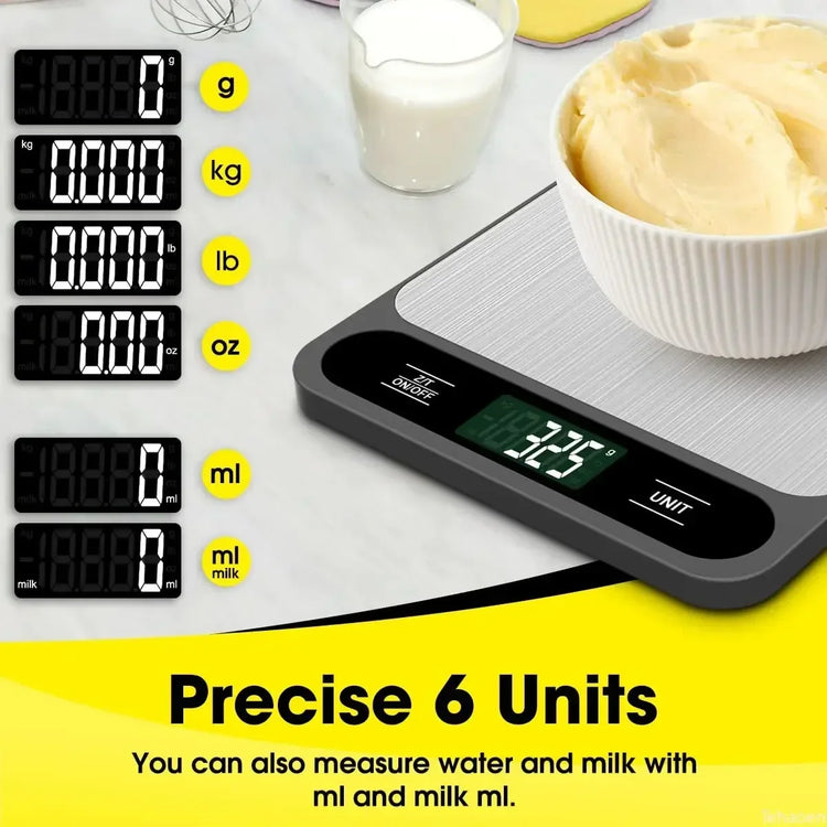 Digital Kitchen Scale 10Kg/1G Weight Scale Usb Food Coffee Scales Smart Electronic Waterproof Digital Scale for Baking and Cook