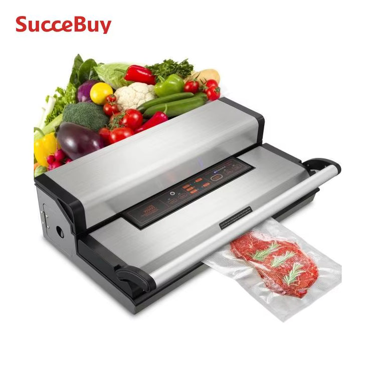 Succebuy Commercial Vacuum Sealer Machine Multifunction Automatic Food Packaging with Bag Roll Storage Cutter for Home Kitchen